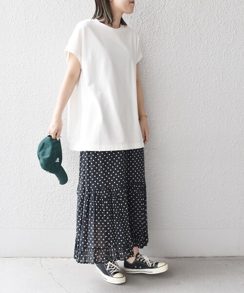 SHIPS Days（シップスデイズ）の「SHIPS Days:クルーネックチュニック（Tシャツ/カットソー・レディース・オフホワイト/ブラウン系その他/ブラック・ONE SIZE）」の20枚目の写真