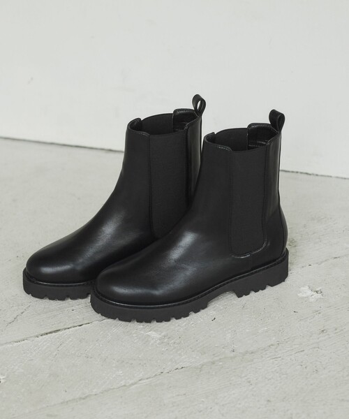 coen（コーエン）の「サイドゴアトラックブーツ（ブーツ・レディース・ブラック/ベージュ・S/M/L/XL）」の4枚目の写真