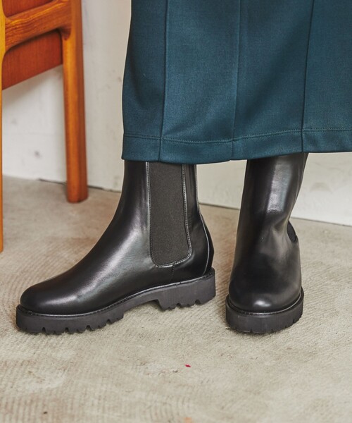 coen（コーエン）の「サイドゴアトラックブーツ（ブーツ・レディース・ブラック/ベージュ・S/M/L/XL）」の5枚目の写真