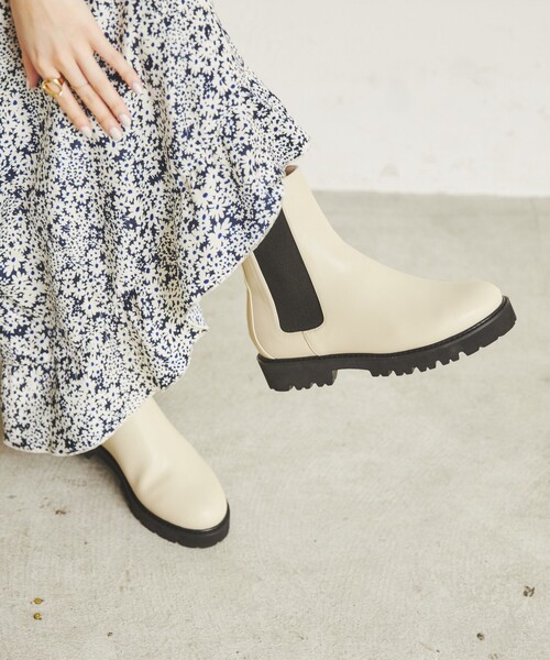 coen（コーエン）の「サイドゴアトラックブーツ（ブーツ・レディース・ブラック/ベージュ・S/M/L/XL）」の12枚目の写真