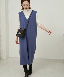 ROPE' PICNIC | 【WEB限定カラー:チャコール,ホワイト】アンチピリングニットジャンパースカート(ジャンパースカート)