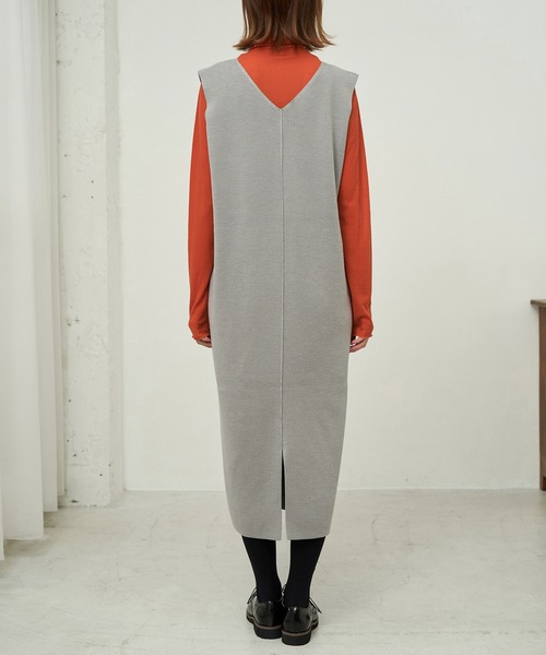 ROPE' PICNIC（ロペピクニック）の「【WEB限定カラー:チャコール,ホワイト】アンチピリングニットジャンパースカート（ジャンパースカート・レディース・チャコールグレー/ライトグレー/ブラック/ベージュ/オフホワイト/ブルー系その他4/ネイビー・40/38）」の8枚目の写真