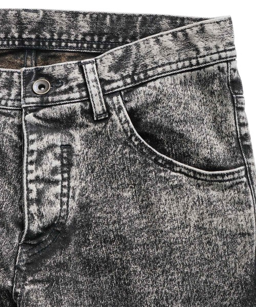SHAREEF（シャリーフ）の「CHEMICAL WASH DENIM FLARED PANTS（デニムパンツ・メンズ・ブラック系その他/ケミカルウォッシュ・1/2/3）」の13枚目の写真