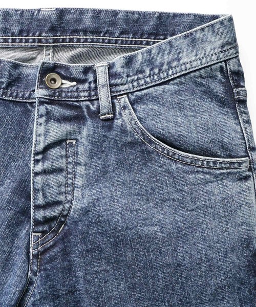 SHAREEF（シャリーフ）の「CHEMICAL WASH DENIM FLARED PANTS（デニムパンツ・メンズ・ブラック系その他/ケミカルウォッシュ・1/2/3）」の11枚目の写真