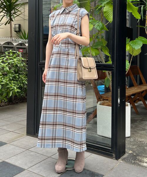 セール 襟付きチェックノースリワンピ ワンピース Majestic Legon マジェスティックレゴン のファッション通販 Zozotown