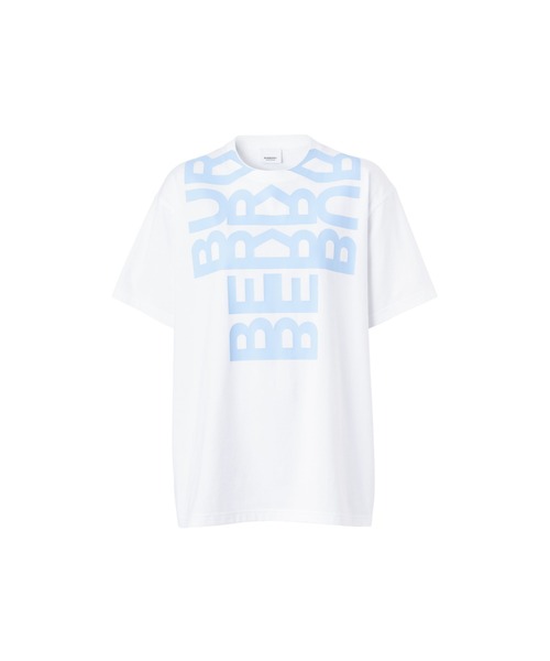 BURBERRY(バーバリー)の「ロゴプリント コットン オーバーサイズTシャツ(Tシャツ/カットソー・レディース・ホワイト×ブルー・M/XS/XXS)」の1枚目の写真