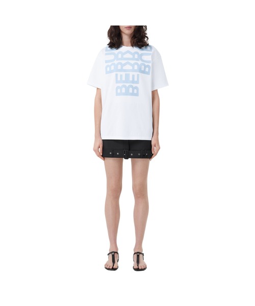 BURBERRY(バーバリー)の「ロゴプリント コットン オーバーサイズTシャツ(Tシャツ/カットソー・レディース・ホワイト×ブルー・M/XS/XXS)」の6枚目の写真