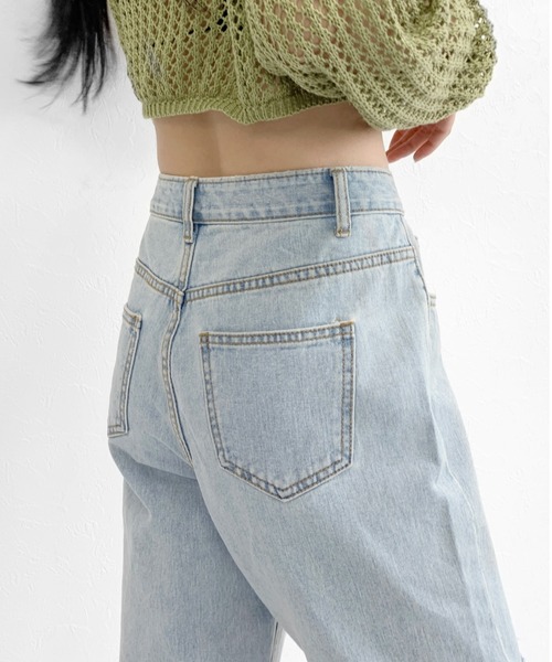 LVEU.（ラブユ.）の「Damaged wide denim / ダメージワイドデニム（デニムパンツ・レディース・ブルー・FREE）」の9枚目の写真