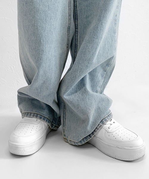 LVEU.（ラブユ.）の「Damaged wide denim / ダメージワイドデニム（デニムパンツ・レディース・ブルー・FREE）」の10枚目の写真