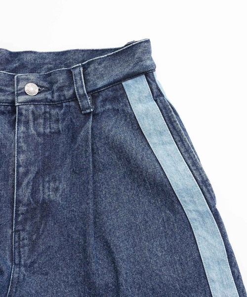 X-girl（エックスガール）の「DENIM CONTRAST LINE PANTS（デニムパンツ・レディース・インディゴブルー・S/M）」の9枚目の写真