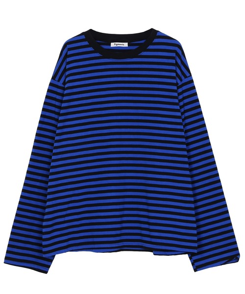 Figments（フィグメンツ）の「ボーダーロンＴ（Tシャツ/カットソー・レディース・ホワイト/ブルー/グリーン・FREE）」の4枚目の写真