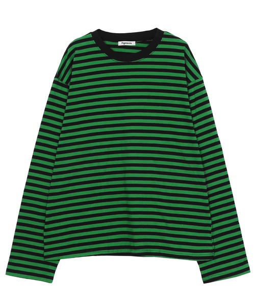 Figments（フィグメンツ）の「ボーダーロンＴ（Tシャツ/カットソー・レディース・ホワイト/ブルー/グリーン・FREE）」の5枚目の写真