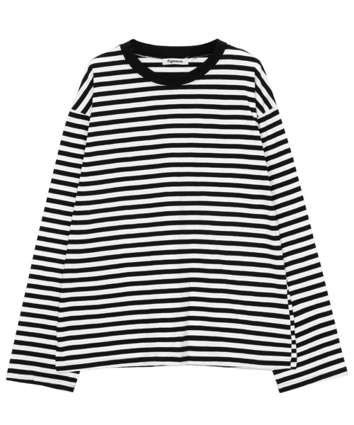 Figments（フィグメンツ）の「ボーダーロンＴ（Tシャツ/カットソー・レディース・ホワイト/ブルー/グリーン・FREE）」の15枚目の写真