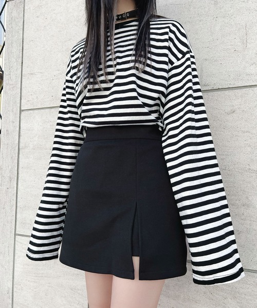 Figments（フィグメンツ）の「ボーダーロンＴ（Tシャツ/カットソー・レディース・ホワイト/ブルー/グリーン・FREE）」の14枚目の写真