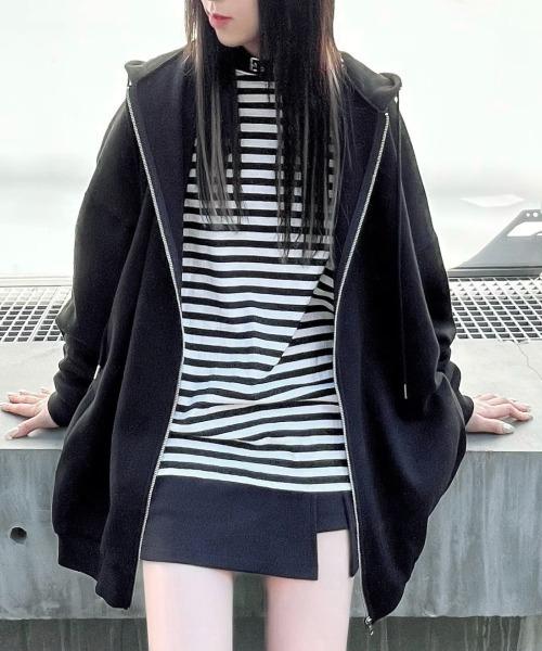 Figments（フィグメンツ）の「ボーダーロンＴ（Tシャツ/カットソー・レディース・ホワイト/ブルー/グリーン・FREE）」の16枚目の写真