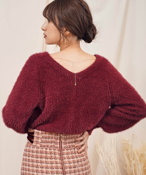 NOELA（ノエラ）の「バックチェーンシャギーニット（ニット/セーター・レディース・オフホワイト/ブルー/ボルドー・フリー）」の3枚目の写真