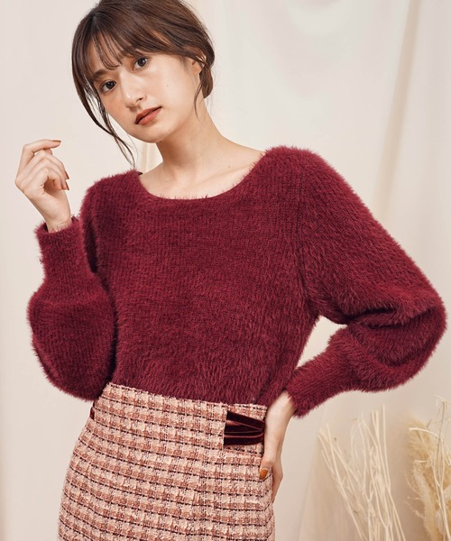 NOELA（ノエラ）の「バックチェーンシャギーニット（ニット/セーター・レディース・オフホワイト/ブルー/ボルドー・フリー）」の8枚目の写真