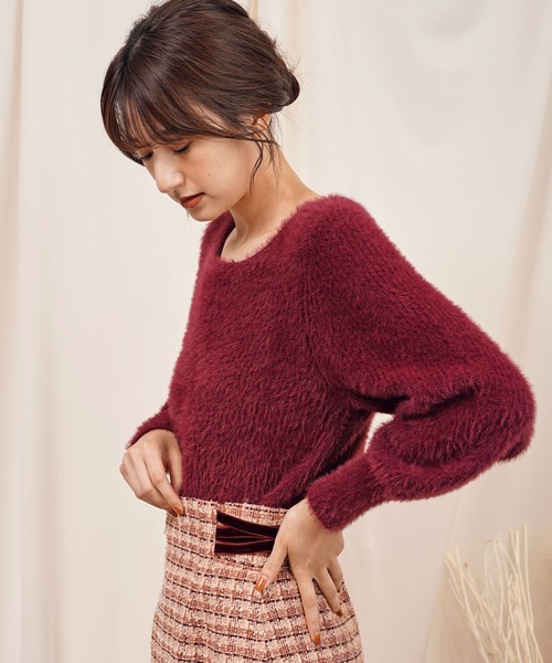 NOELA（ノエラ）の「バックチェーンシャギーニット（ニット/セーター・レディース・オフホワイト/ブルー/ボルドー・フリー）」の9枚目の写真