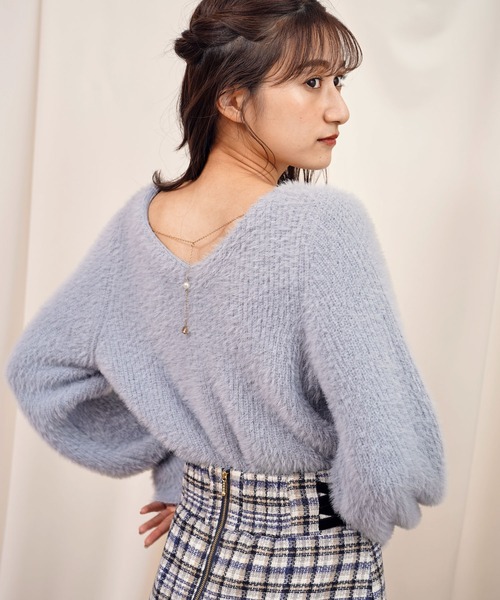 NOELA（ノエラ）の「バックチェーンシャギーニット（ニット/セーター・レディース・オフホワイト/ブルー/ボルドー・フリー）」の15枚目の写真