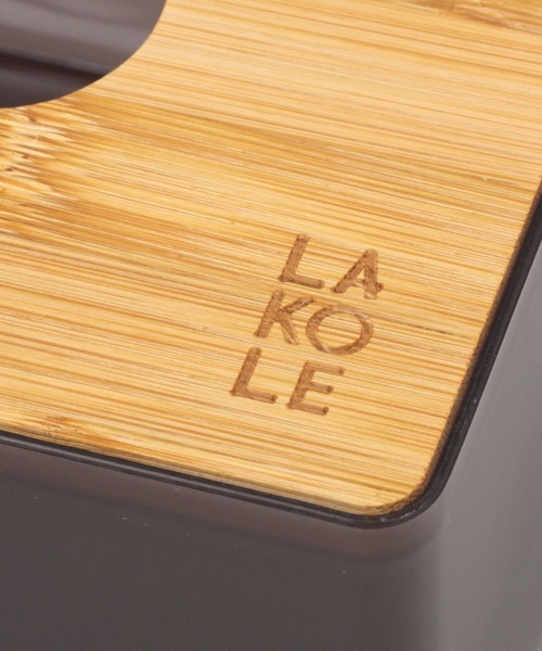LAKOLE（ラコレ）の「バンブー蓋ティッシュケース / 357947（収納グッズ・レディース・グレー/チャコール・FREE）」の12枚目の写真