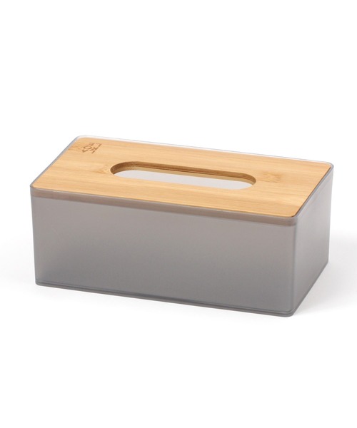 LAKOLE（ラコレ）の「バンブー蓋ティッシュケース / 357947（収納グッズ・レディース・グレー/チャコール・FREE）」の4枚目の写真