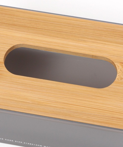 LAKOLE（ラコレ）の「バンブー蓋ティッシュケース / 357947（収納グッズ・レディース・グレー/チャコール・FREE）」の7枚目の写真