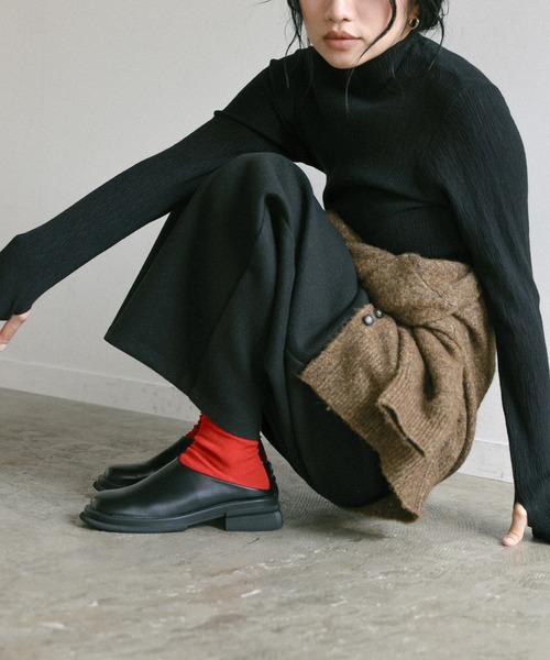 セール】フェイクレザースライドシューズ（スリッポン）｜select MOCA