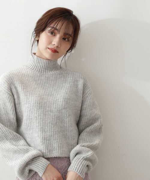 PROPORTION BODY DRESSING(プロポーションボディドレッシング)の「ショートニット / 1212270033(ニット/セーター・レディース・グレー/ホワイト系その他/ライトグリーン・FREE)」の5枚目の写真