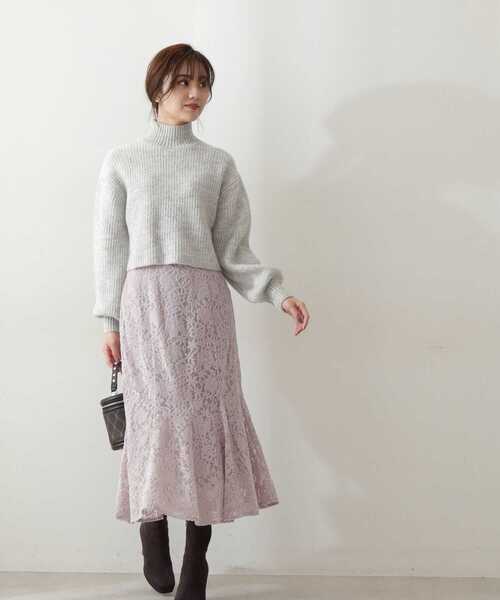 PROPORTION BODY DRESSING(プロポーションボディドレッシング)の「ショートニット / 1212270033(ニット/セーター・レディース・グレー/ホワイト系その他/ライトグリーン・FREE)」の6枚目の写真