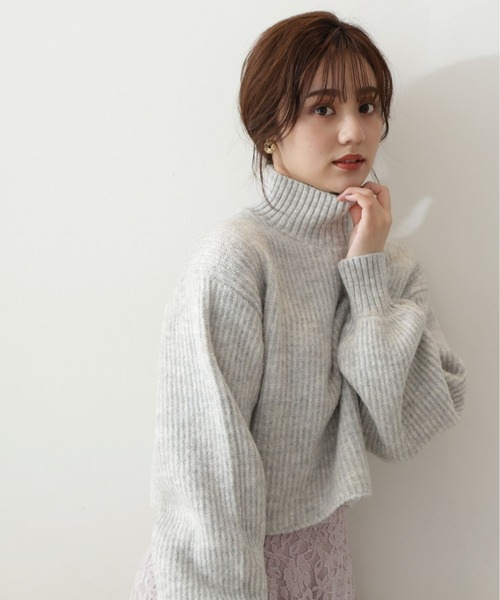 PROPORTION BODY DRESSING(プロポーションボディドレッシング)の「ショートニット / 1212270033(ニット/セーター・レディース・グレー/ホワイト系その他/ライトグリーン・FREE)」の2枚目の写真