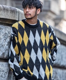 『SILVER BULLET SELECT AP/シルバーバレットセレクト』総柄シャギークルーネックニット