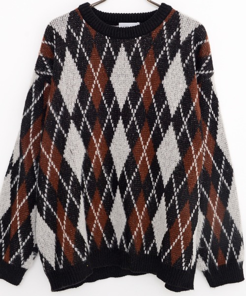 SILVER BULLET（シルバーバレット）の「『SILVER BULLET SELECT AP/シルバーバレットセレクト』総柄シャギークルーネックニット（ニット/セーター・メンズ・グリーン/ライトブラウン/ブラック/イエロー系1/ブルー/ワインレッド/パープル/チャコールグレー/ネイビー/ベージュ・LL/L/M）」の16枚目の写真