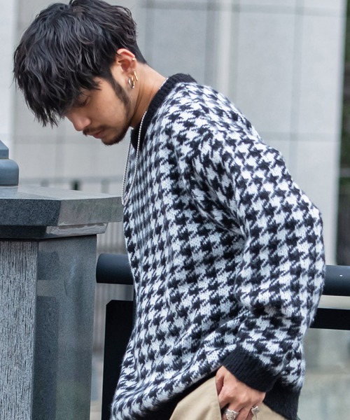 SILVER BULLET（シルバーバレット）の「『SILVER BULLET SELECT AP/シルバーバレットセレクト』総柄シャギークルーネックニット（ニット/セーター・メンズ・グリーン/ライトブラウン/ブラック/イエロー系1/ブルー/ワインレッド/パープル/チャコールグレー/ネイビー/ベージュ・LL/L/M）」の14枚目の写真