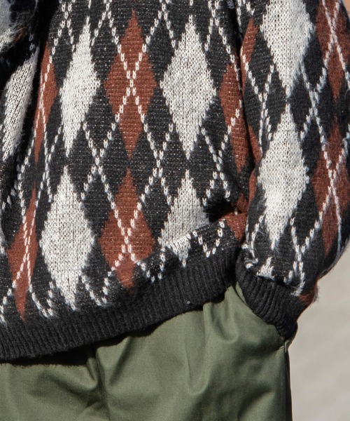 SILVER BULLET（シルバーバレット）の「『SILVER BULLET SELECT AP/シルバーバレットセレクト』総柄シャギークルーネックニット（ニット/セーター・メンズ・グリーン/ライトブラウン/ブラック/イエロー系1/ブルー/ワインレッド/パープル/チャコールグレー/ネイビー/ベージュ・LL/L/M）」の18枚目の写真