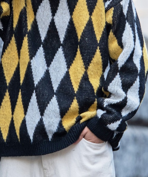 SILVER BULLET（シルバーバレット）の「『SILVER BULLET SELECT AP/シルバーバレットセレクト』総柄シャギークルーネックニット（ニット/セーター・メンズ・グリーン/ライトブラウン/ブラック/イエロー系1/ブルー/ワインレッド/パープル/チャコールグレー/ネイビー/ベージュ・LL/L/M）」の22枚目の写真