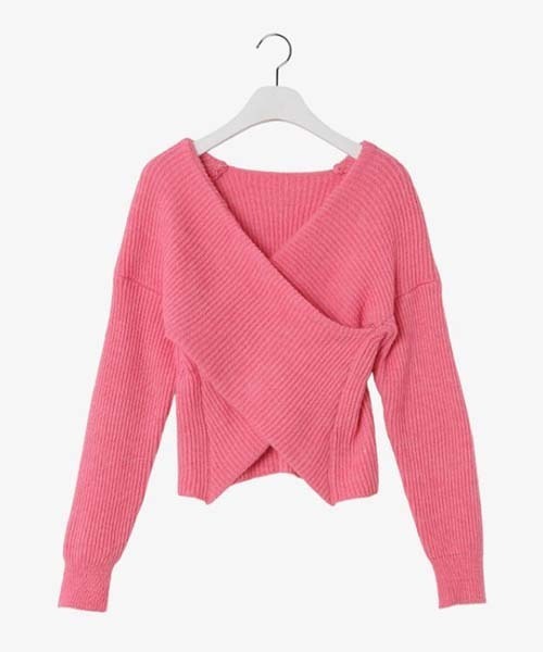 SONA（ソナ）の「SONYUNARA クロスデザインオフショルダーニット（ニット/セーター・レディース・ピンク/ブラック/グレー・ONE SIZE）」の14枚目の写真