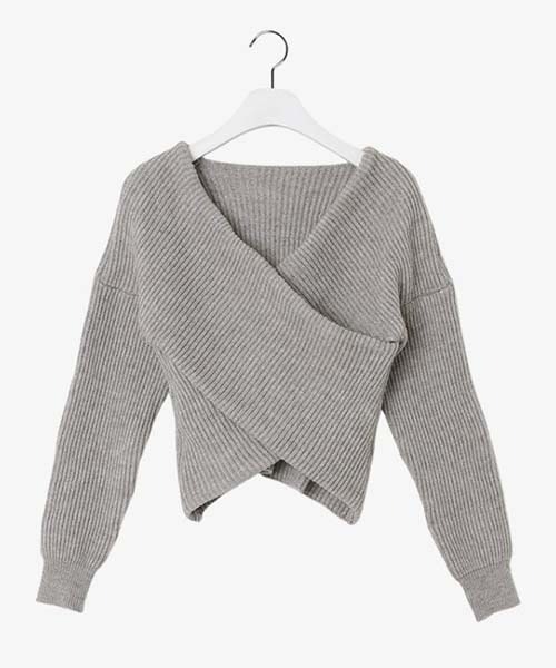SONA（ソナ）の「SONYUNARA クロスデザインオフショルダーニット（ニット/セーター・レディース・ピンク/ブラック/グレー・ONE SIZE）」の22枚目の写真