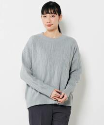 【透かし柄ラメニットチュニック】