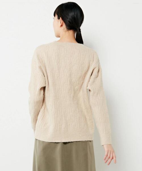 MELROSE claire(メルローズ クレール)の「【透かし柄ラメニットチュニック】(ニット/セーター・レディース・ブルー/グレー/ベージュ/パープル・FREE)」の10枚目の写真