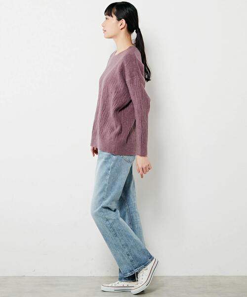 MELROSE claire(メルローズ クレール)の「【透かし柄ラメニットチュニック】(ニット/セーター・レディース・ブルー/グレー/ベージュ/パープル・FREE)」の14枚目の写真