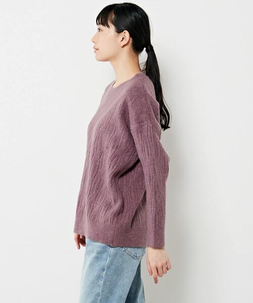 MELROSE claire(メルローズ クレール)の「【透かし柄ラメニットチュニック】(ニット/セーター・レディース・ブルー/グレー/ベージュ/パープル・FREE)」の15枚目の写真