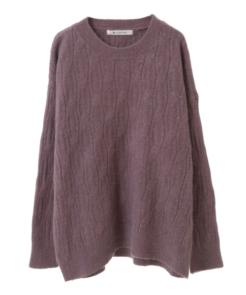 MELROSE claire(メルローズ クレール)の「【透かし柄ラメニットチュニック】(ニット/セーター・レディース・ブルー/グレー/ベージュ/パープル・FREE)」の19枚目の写真