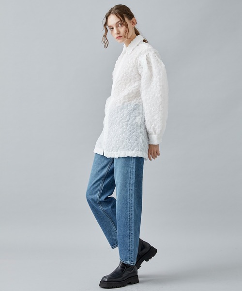 BELPER（ベルパー）の「【BELPER/(ベルパー)】シュリンクシャツジャケット（その他アウター・レディース・ホワイト/ブラック・FREE）」の7枚目の写真