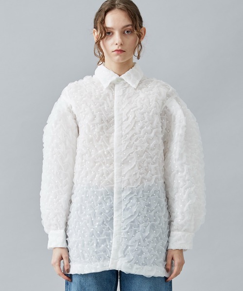 BELPER（ベルパー）の「【BELPER/(ベルパー)】シュリンクシャツジャケット（その他アウター・レディース・ホワイト/ブラック・FREE）」の14枚目の写真