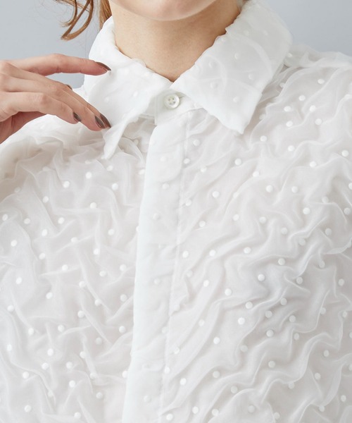 BELPER（ベルパー）の「【BELPER/(ベルパー)】シュリンクシャツジャケット（その他アウター・レディース・ホワイト/ブラック・FREE）」の17枚目の写真