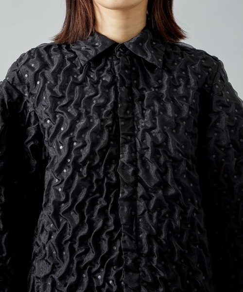 BELPER（ベルパー）の「【BELPER/(ベルパー)】シュリンクシャツジャケット（その他アウター・レディース・ホワイト/ブラック・FREE）」の11枚目の写真