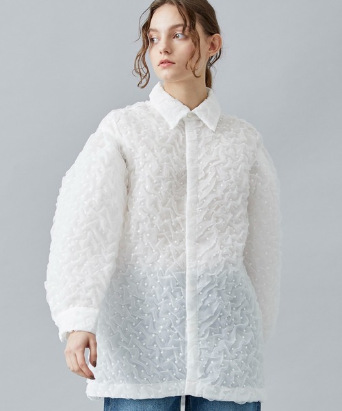 BELPER（ベルパー）の「【BELPER/(ベルパー)】シュリンクシャツジャケット（その他アウター・レディース・ホワイト/ブラック・FREE）」の22枚目の写真