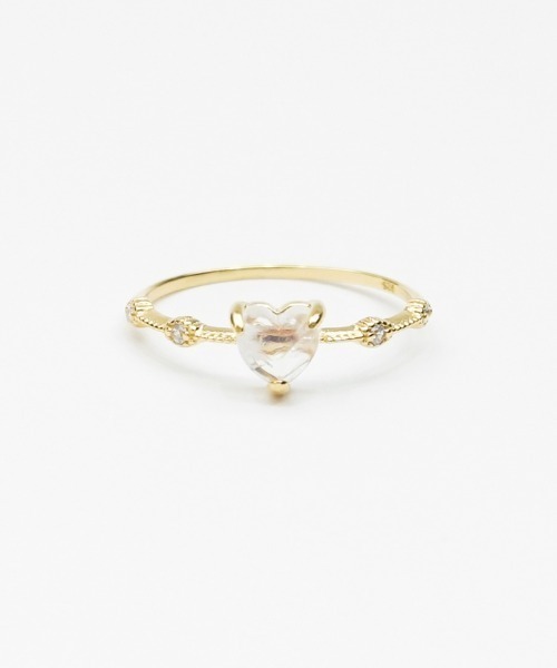 ハート型 クリスタル 18k リング 12号 クリスタルハートリング（リング