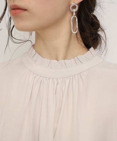 DRESKIP（ドレスキップ）の「◆フリルスタンドカラーブラウス（シャツ/ブラウス・レディース・ブラック/ライトグリーン/ライトグレー・02/03）」の10枚目の写真