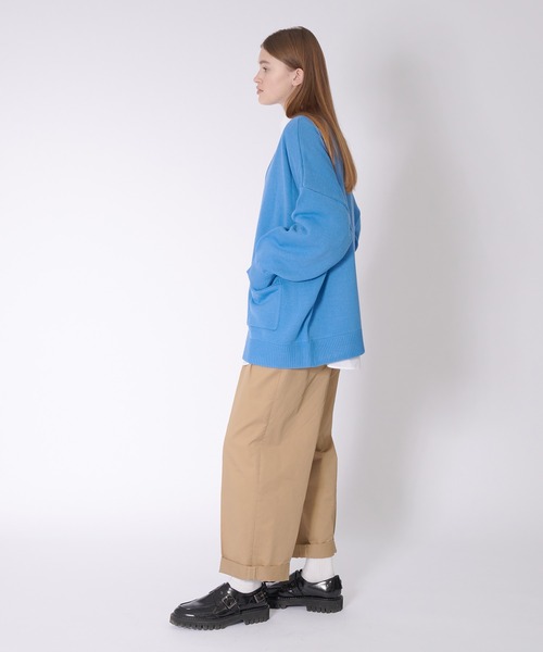 ONCILY(オンシェリー)の「OVER SIZED COLOR KNIT CARDIGAN / オーバーサイズカラーニットカーディガン(カーディガン/ボレロ・メンズ・グリーン/マスタード/アイボリー/ライトブルー・LARGE/MEDIUM)」の12枚目の写真